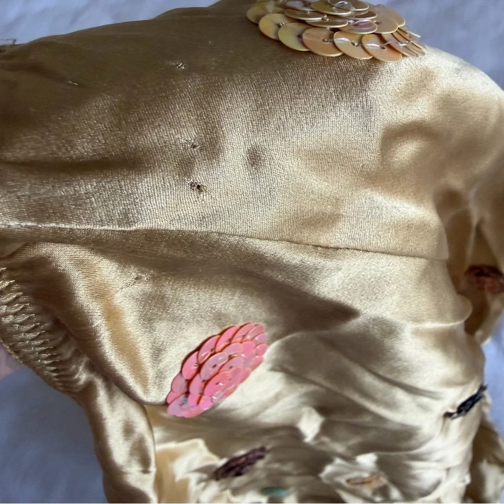 Gerard Darel Skirt Womens 40 US M 8/10 Silk Sequin Floral A-Line Party Cocktail